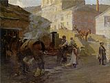 Harold Harvey The Blacksmiths Forge Newlyn painting